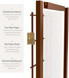 Red Lantern 26.5 in. Short Desktop Window Pane Shoji Screen - Walnut - 8 Panels - Image 4