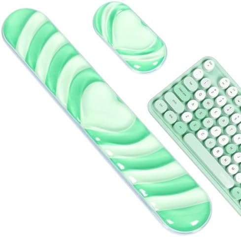 L-SPOUTTO Green Cute Ergonomic Gel Wrist Rest for Mouse and Keyboard - Image 2