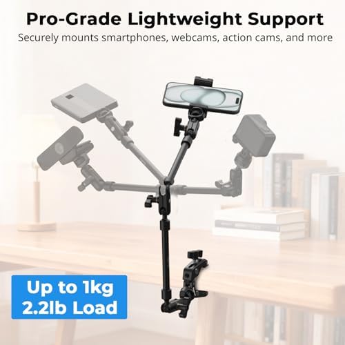 SMALLRIG 26" Magic Arm with Super Clamp, Overhead Phone Mount w/Cable Clip - Image 3
