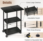 MARTY 3 Tier Large Printer Stand, Mobile Printer Table, Adjustable Shelf - Image 6