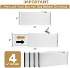 RAPTUROUS White Expandable Drawer Dividers (6" Tall, 13"-22" Long, 4 Pack - White) - Image 2