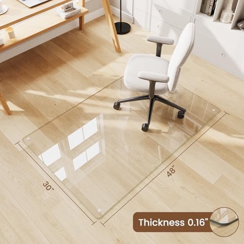 30"x48" Tempered Glass Chair Mat for Carpet - Image 3