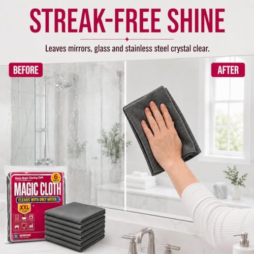 Genie Cloth Magic Cloth, Genie Magic Cleaning Cloths 6 Pack, XXL 16 x 12 Inch Microfiber Cleaning Cloths, Streak-Free & Lint-Free Magic Cloths for Windows, Glass, Stainless Steel, Screens and Cars - Image 3
