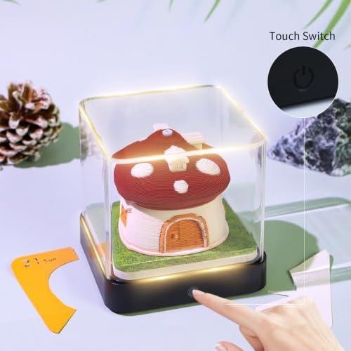Time Piece Calendar 2027 with Lights, 3D Time Piece Calendar 2027, DIY Tear Away 3D Artsy Pads, 3D Memo Pad Paper Carving Art for Desktop Decor (Battery not included) - Image 2