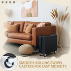 Briwooody Extra Large Metal Cable Management Box with Caster Wheels, Black - Image 5
