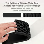 Ergonomic Sloped Keyboard Wrist Rest Honeycomb Hollow Bottom Pure Silicone Non-Slip Wrist Support Pad for Office Typing Gaming Desktop Laptop Relieve Wrist Fatigue(Black) - Image 4