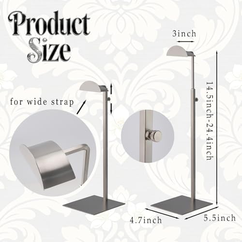 Handbag Display Stand - Set of 3 Purse Display Stand Stainless Steel Jewelry Organizer Stand Table Hanging Hook Stands Adjustable Height for Home Store Boutique Counter - Image 4