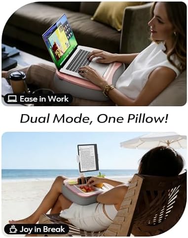 LULULOOK 2-in-1 Lap Desk & Kindle Pillow Stand with Beanbag - Image 2