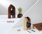 THEHRDWOOD Wood Headphone Stand for Desk - Solid Airpod Max Stand & Universal Gaming Headset Stand for Desk Compatible with Any Headset Type with a Headband (Arch Walnut) - Image 3