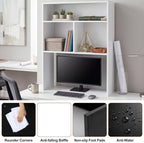 GlikCeil Desk Hutch Dorm White Extra Deep Tall Dorm Desk Bookshelf Organizer with 2 Shelves and 3 Tier Desktop Hutch Storage Organizer 29.75" W x 14" D x 43.75" H for College Home Office Supply - Image 4