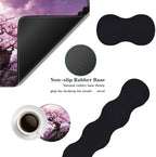 Mouse Pad,Large Desk Mat Set, 4in1 XL Mousepad + Keyboard Wrist Rest+Mouse Wrist Rest+Coaster with Ergonomic Desk Pad for Home Office Table Computer Cover -Cherry Blossom Tree - Image 2