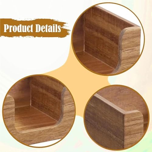 2pcs Acacia Wood Sticky Note Holder for Desk, Rustic Business Card Box Dispenser - Image 6