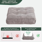 HIGOGOGO Tufted Corduroy Recliner Seat Cushion for Elderly, High Density Foam Large Square Seat Cushion for Recliner Chair, Floor Pillow, Office Chair, Car, No Pressure on Thighs, 20x20x4 - Image 6