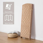 HALLYBEE Short Room Divider, Small Folding Privacy Screens,4 Panel Natural - Image 5