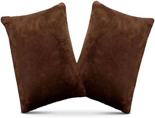 1 MIDDLE ONE 2 Pack Small Pillow, Memory Foam Mini Pillow 11 X 7 Inches for Travel, Sleeping, Nap and Neck, Knee, Lumbar Support, Tiny Cushion for Pet, Dogs (Brown) by 1MIDDLEONE