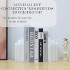 Decorative Book Ends for Shelves - Boho Aesthetic Bookends Decor - Heavy Duty Travertine Book Stopper Holder for Home Office Desk Coffee Table, Gifts for Book Lovers (White) - Image 3
