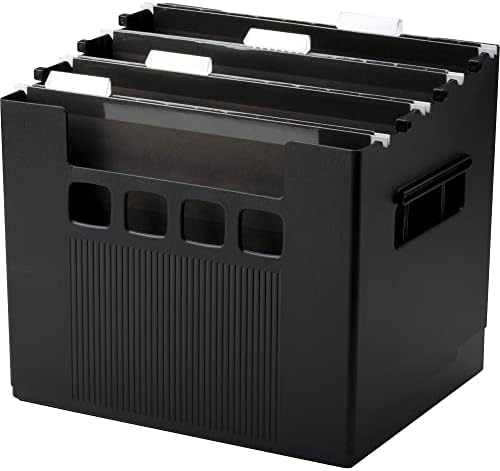 Pendaflex 43013 Desktop File w/Hanging Folders, Letter, Plastic, 12 3/4 x 10 x 11, Black - Image 3