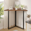 VECELO Corner Desk,Office Tables for Living Room for Small Space Triangle Computer Desk with Steel Frame Corner Shelves with Metal Frame Writing Desk for Workstation Classic Brown 31.1" by VECELO