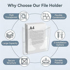PAG-Mass 6-Pocket Clear Wall Mount File Organizer for Office, Vertical Hanging Document Paper Folder Holder for Home, Letter Size Mail Sorter, Transparent Magazine Literature Rack with Mounting - Image 5