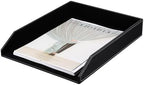 KINGFOM Letter Tray, PU Leather Paper Organizer Tray for Desk, Paper Organizer Storage Holder for Office Home or School A4 Size Black - Image 4