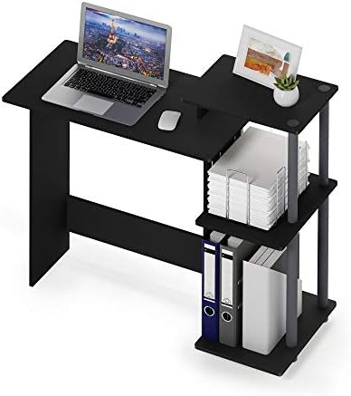 Furinno EFFICIENT Desk, 28.6" Wide Gaming Desk with 3 Open Side Shelves, Laptop Notebook Computer Desk, Office Desk for Home Office, Study Room, Dorm, Bedroom, Black - Image 6