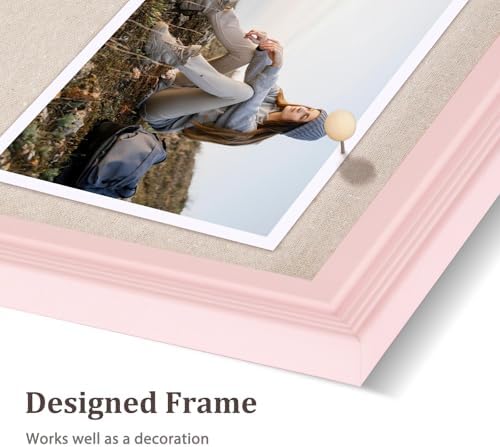 DOLLAR BOSS Bulletin Boards with Linen, 36"x24" White Cork Board, Pink - Image 3