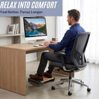 Tiel Ergonomic Wooden Foot Rest for Under Desk – Angled Leg Elevation Stool for Posture & Back Support on Hardwood & Carpet - Image 4