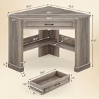 SEDETA Farmhouse Corner Desk for Small Space, White Small Computer Desk - Image 2