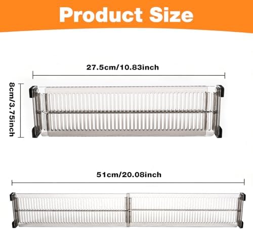 12 Pack Drawer Dividers for Clothes, 3.75" High, 10.83-20.08'' Adjustable - Image 2