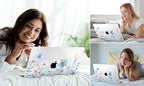 DONGKE for MacBook Air 13 Inch Case M5 2026 M4 2025 M3 M2 2024-2022 A3449 A3240 A3113 A2681, Plastic Hard Shell & Keyboard Cover & Screen Film for MacBook Air 13.6 Inch Case - Blue Flowers - Image 3