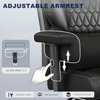 Misolant Big and Tall Office Chair with Footrest, High Back Executive Desk Chair with Adjustable Lift Armrest, 155°Recline，Lumbar Support Pillow, Faux Leather Gaming Chairs for Home or Office Black - Image 5