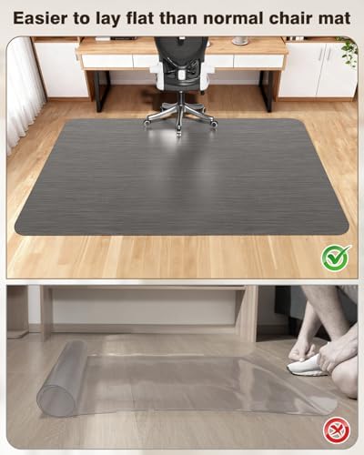 Blvornl Ultra Large Office Chair Mat for Hardwood Floor, Rolling Chair Mat for Hard Wood, Large Anti-Slip Hard Floor Protector, Heavy Duty Computer Desk Rug for Office and Home 47.2"*60" Grey - Image 6