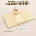 OMEO Couch Cup Holder, Bamboo Sofa Armrest Tray with 360° Rotating Drink Holder, Clip-On Arm Rest Table for Couch, Anti-Slip Armrest Tray for Snacks & Drinks, 18.9" x 12.99" - Image 2
