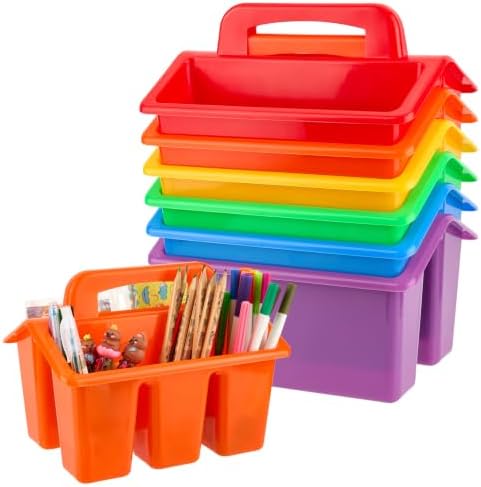 6 Pack Classroom Caddy Organizer with Handle, Table Caddy Classroom by Bafeil