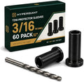 HYPERGIANT 60 Pack Black PVD Cable Railing Protective Sleeves for 5/32 or 3/16 Inch Wire Rope, Wood/Composite Post Hole Sleeves, T316 Stainless Steel Deck Hardware with 1 Drill Bit by Hypergiant-acolorfulstory