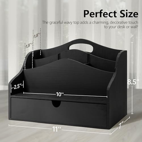 Rebee Vision Mail Organizer for Desk with Dividers for Store Jewelry, Black - Image 2
