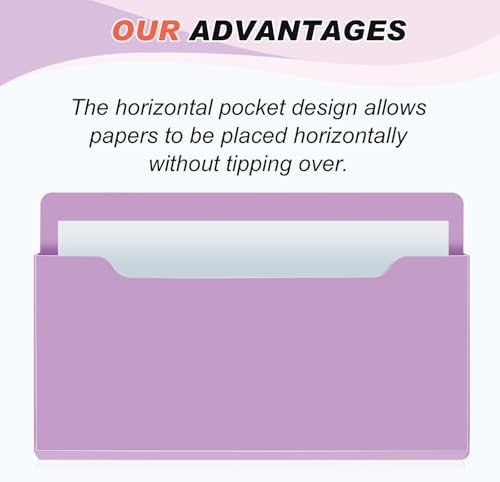 Fuutreo Magnetic Wall File Holder,6pcs,Violet Color,Horizontal-large - Image 3