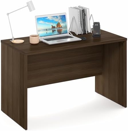 Furinno Roger Computer Desk, 47 Inch Rectangular Executive Desk with Modesty Panel, Home Office Desk with Thick Tabletop, Desk Cord Grommet, Scratchproof, for Home Study, Office, Modern Walnut - Image 3