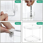 NPPLUS 2 Tier Acrylic Bathroom Counter Organizer, Clear Bathroom Countertop Corner Organizer, 2-Tier Corner Storage Shelf Vanity Trays, Home Storage Holder for Makeup Cosmetics Perfume Organizer - Image 6