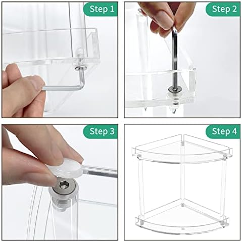 NPPLUS 2 Tier Acrylic Bathroom Counter Organizer, Clear Bathroom Countertop Corner Organizer, 2-Tier Corner Storage Shelf Vanity Trays, Home Storage Holder for Makeup Cosmetics Perfume Organizer - Image 6