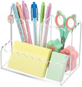 Scalloped Acrylic Pencil Holder for Desk, 3 Compartments by Unknown