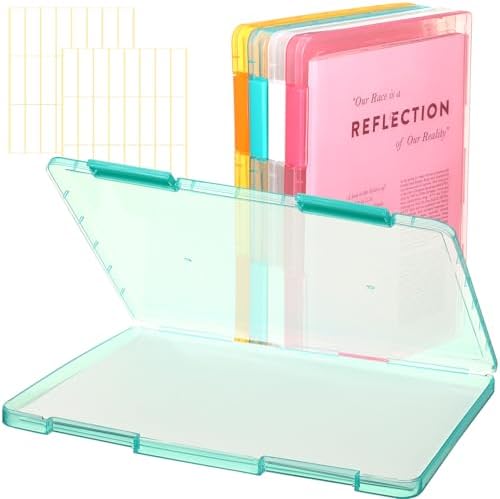 Affrolling 4 Pack A4 Plastic File Cases, Colorful Document Organizers by Affrolling