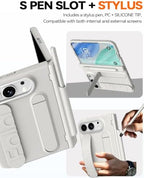 for iPhone Ultra Case with Pen Holder & Stylus & Finger Strap White - Image 4