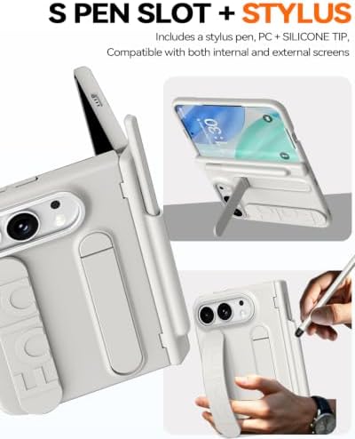 for iPhone Ultra Case with Pen Holder & Stylus & Finger Strap White - Image 4