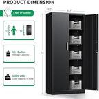 Metal Storage Cabinet with Locking Doors, 71" Tall Steel Locker Organizer with Adjustable Shelves, Garage Utility Cabinet for Home, Office, Shop, and School - Image 3