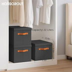 Homsorout Storage Bins with Lids - Fabric Storage Baskets for Shelves, 8 Pack Foldable Decorative Boxes with Handles, Stackable Organizer Bins for Home, Nursery, Dorm, Black - Image 3
