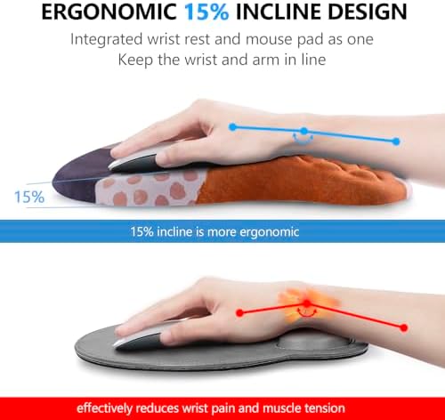 Ergonomic Mouse Pad & Keyboard Wrist Rest Set, Memory Foam - Image 2