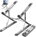 Adjustable Foldable Portable Laptop Stand for Desk Gray by Unknown