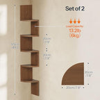 HOOBRO Corner Shelf Wall-Mounted, Set of 2 Floating Corner Shelves for Wall - Image 3