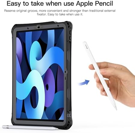 IP68 Waterproof Case Compatible with iPad Air 11-in. M3/M2 4th/5th Gen A3226/7 A2902/3 w/ [Pencil Holder] Kickstand Lanyard Shock-Dust-Proof Full-Sealing Cover Compatible with Magic Keyboard - Image 5